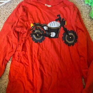 Hanna Andersson Red Long Sleeve Tee with Motorcycle Graphic like new